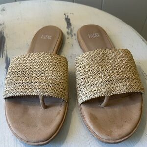 Eileen Fisher Edge 2 Raffia Woven Tan Sandals